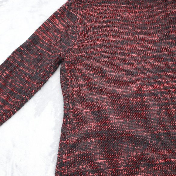 Narciso Rodriguez Sweater Womens L Red Rose Combo Cardigan Open Front Knit - Picture 11 of 15